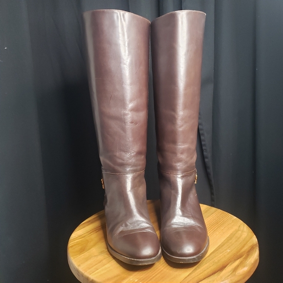 Etienne Aigner Riding Boots - Chocolate Brown - Women's size 8 - Picture 3 of 11